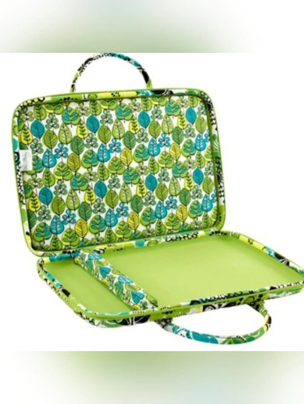 Vera Bradley Laptop Portfolio Bag Lime's Up Retired Quilted Laptop Case
